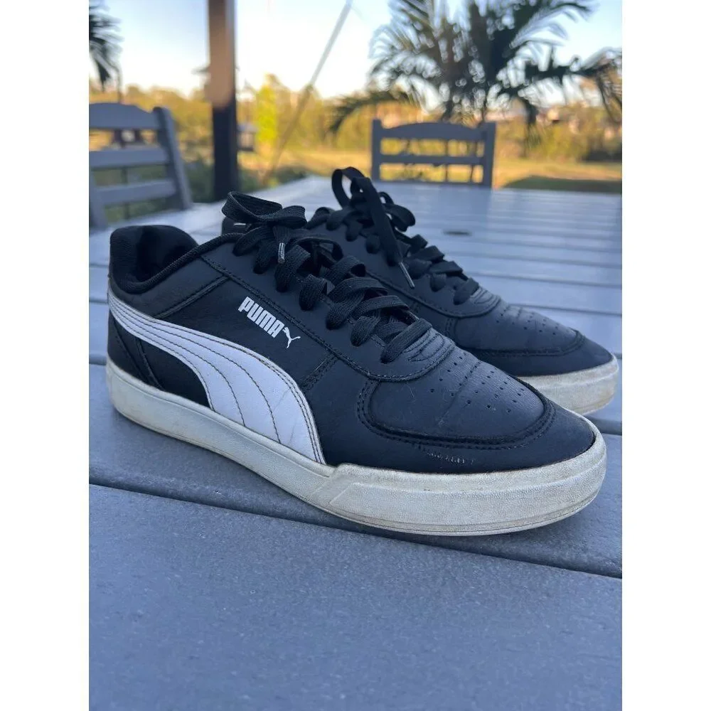 Puma Caven Men Black White Shoes Size 9